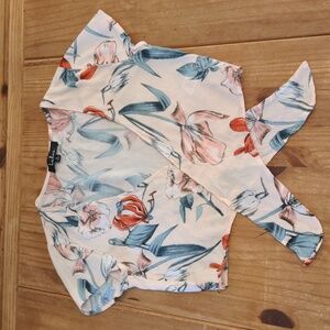 Lulu's Lightweight Light Pink Floral Jacket, Size Small